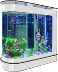 124Gal LED Aquarium Kit Upright Fish Tank Large Glass Fishbowl Glsaa Bar for Patios Living Office Room and Kitchen