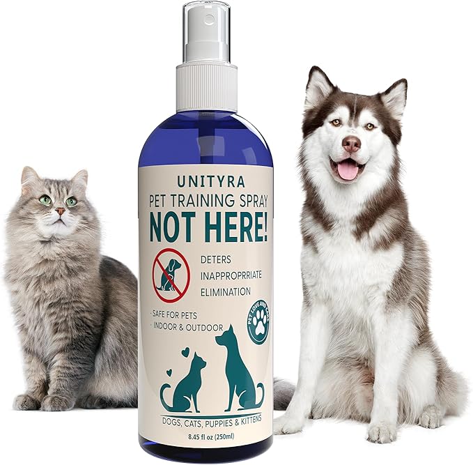 Not Here Spray for Dogs, Cats & puppies– Pet Urine & Chewing Deterrent – Indoor & Outdoor Pee Repellent Spray– Stops Peeing, Pooping – Potty Training & Behavior Corrector for Furniture Carpet & Floors