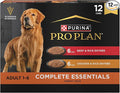 Purina Pro Plan Complete Essentials Wet Dog Food Chicken and Rice Entree and Beef and Rice Entree Variety Pack - (Pack of 12) 13 oz. Cans