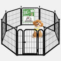 Dog Playpen for Indoor & Outdoor, 24 inch 8 Panels Metal Puppy Playpen for Puppies/Small Dogs, Portable Pet Fence for Yard, Camping, Travelling, Black