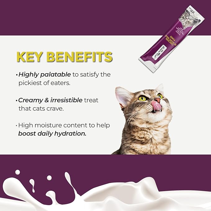 Fussie Cat Super Premium Chicken in Goat Milk Puree, lickable cat Treats, 0.5oz Pouch Pack of 4