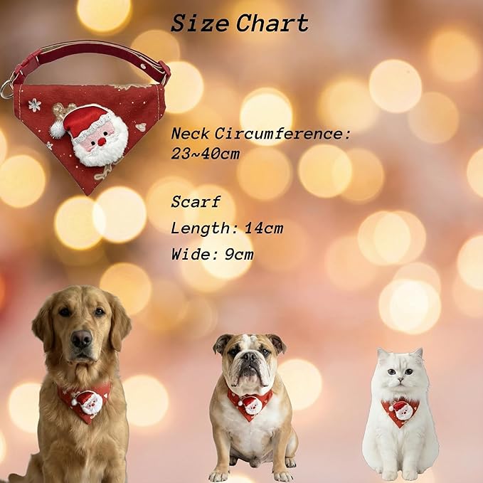 Adjustable Cat Triangle Bandana - Soft Breathable Pet Scarf with 3D Cute Cartoon Design & Keychain Hook, Reversible Neckwear for Cats & Small Dogs, Everyday Wear, Photo Prop & Pet Costume Accessories