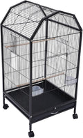 Multi-Functional Bird Cage for Indoor Use, 18x18x40inch Iron Aviary with Removable Tray, Skylight & 5 Doors – Ideal for Parakeets, Budgies, Canaries & More