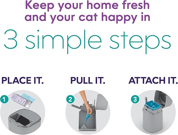 Litter Genie Easy Roll Refill Bags | Up to 6 months of supply in 1 Roll - 24 tear-off Bags | Ultimate Odor Control Cat Litter Bag (Pack of 2)