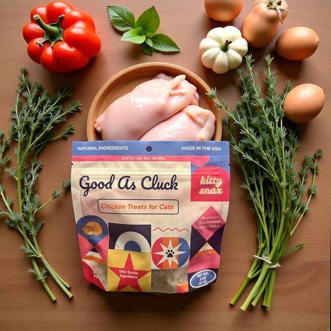 Kitty Snax Good As Cluck, Cat Treats, Chicken Flavor, All Life Stages, Crunch Small Treat, for Treat, All-Natural Ingredients