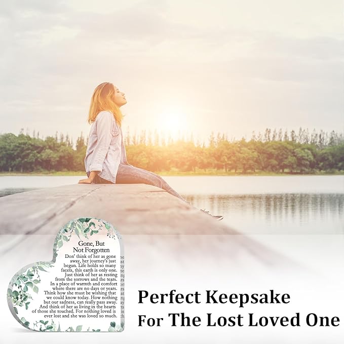 Sympathy Memorial Gifts for Loss Loved One, Father Mother Bereavement Remembrance Sign, Condolence Paperweight Keepsake, Funeral Grief Memorial Decor for Table Desk Home