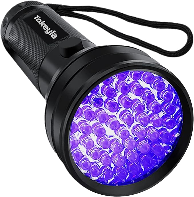 UV Flashlight Black Light, 51 LED UV Light Handheld Blacklight, Pet Urine Detectors 395nm Detector for Pet Urine, Dog/Cat Urine Stains, Bed Bug and Scorpions（Battery Not Included）