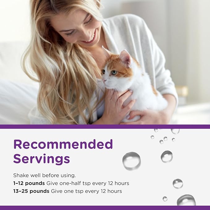 Nutri-Vet Anti-Diarrhea Liquid for Cats,Gentle Formula with Pectin and Kaolin,Soothes Upset Stomach & Irritated GI Tract,Slows Stool Passage,Cat Essentials,Detoxifies Bacterial Toxins,4oz,(Pack of 2)