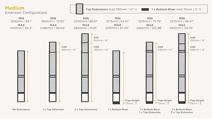 Hakuna Pets V2 Patio Pet Door Screen Insert Panel for Sliding Doors, Fits Door Track Min Ht 59.05" to Max Ht 84.25", UV Resistant Mesh, Magnetic Dog Door, Easy Install and Removal, Medium, Silver