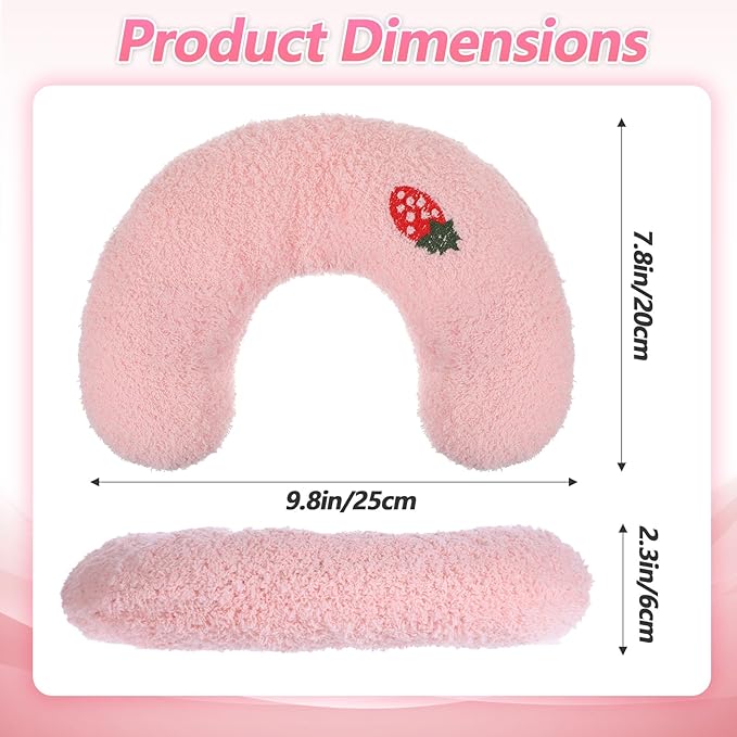 U-Shaped Pillow for Pets Cat Calming Pillows Indoor Pet Soft Fluffy Cat Dog Bed Anxiety Relief Half Donut Cuddler with Cute Embroidery Pattern Pet Neck Pillow for Cats Dogs Other Pets