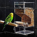 Automatic Bird Feeder, No Mess, Transparent Acrylic, Reducing Waste, Bird Cage Accessories for Parakeet, Canary, Cockatiel, Finch, Conure (Medium)