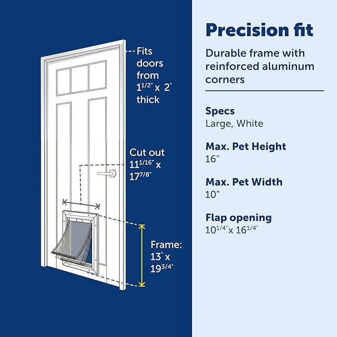PetSafe Extreme Weather Aluminum Pet Door - Energy-Saving Thermal Barrier Pet Flap with Slide-in Door Locking & Secure Flap Cover - for Dogs Up to 100 Lb - Large
