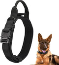 Dog Tactical Collar Military Dog Training Collar Control Handle and Heavy Metal Buckle for Medium Large Dog Training Black M