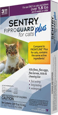 Sentry Fiproguard Plus for Cats, Flea and Tick Prevention for Cats, 1.5 lbs and Over, 3 Month Supply