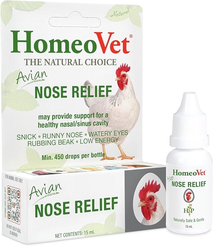 HomeoPet Avian Nose Relief, Safe and Natural Bird and Chicken Supplement, 15 Milliliters