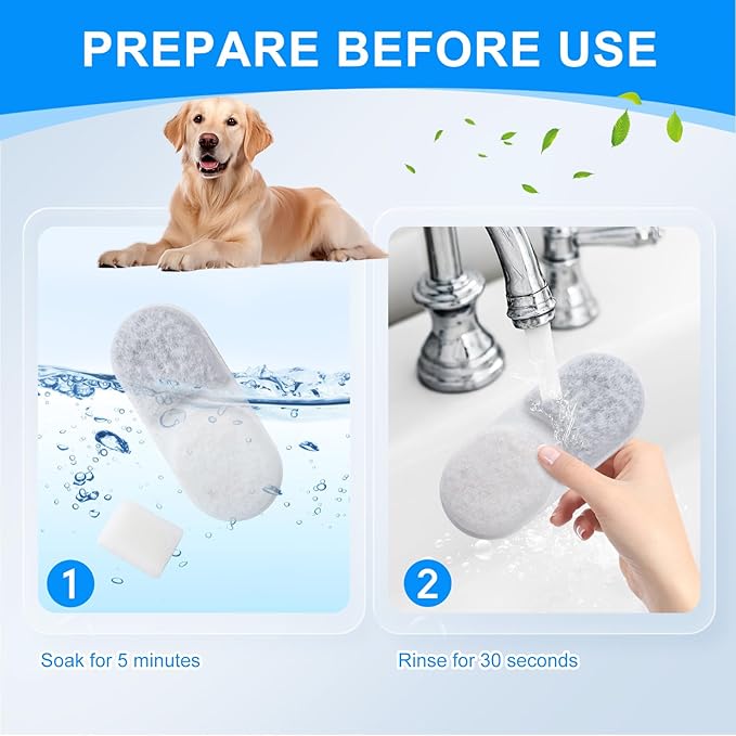 8+8 Pack Pet Fountain Filter Replacement Compatible with MAILOFY 14L/3.7Gal Stainless Steel Dog Water Fountain, 4-Layer Filter System with Activated Carbon for Dog Water Filter Replacement