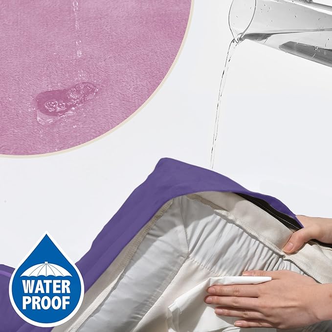 Comfort Expression Orthopedic Dog Bed for Large Dogs 36x27 Inch, Waterproof Egg Crate Foam Large Pet Bed with Removable Bolsters, Dog Couch with Washable Cover & Non-Slip Bottom, Frosted Grape