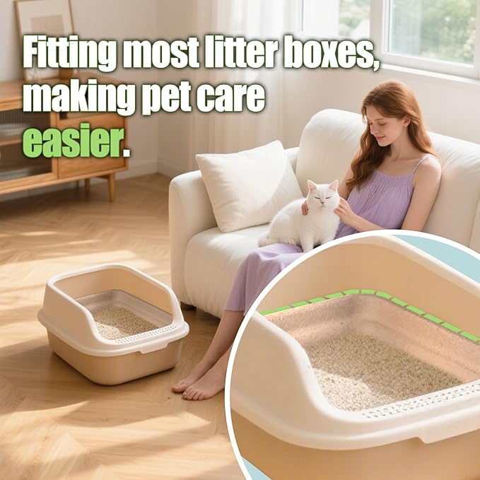 Disposable Litter Boxes for Cats Large: 2/4/6/8-Pack 17.5'' x 13.5'' Leak-Proof Sustainable for Indoor/Travel Use Standalone or as Liner 4-Pack