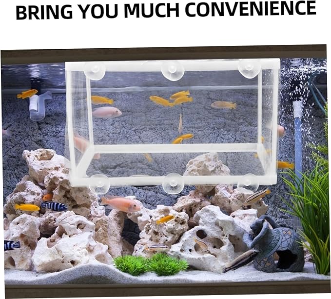 Happyyami 2Pcs Mesh Fish Breeding Tank Fish Incubator Isolation Box for Aquarium Durable Separation Net for Fry Survival and Breeding Needs
