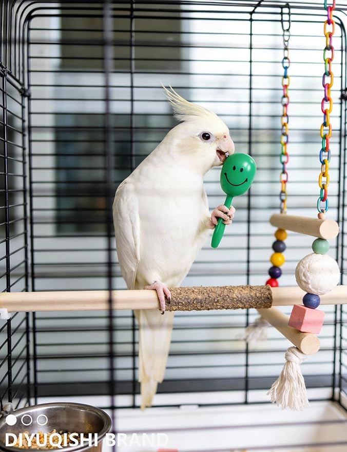 18-Pack Bird Toys for Parrots – Colorful Bells & Woven Balls for Fun Exercise & Mental Stimulation, Fits Small to Large Birds (1.5'' - 5.5'')