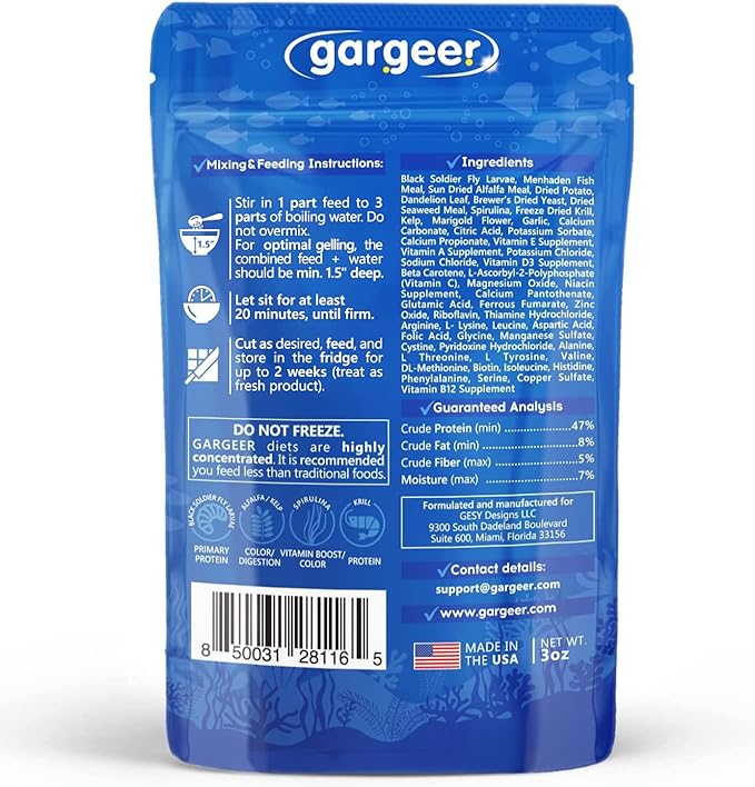 3oz African Cichlid Fish Food for Advanced Breeders. Complete African Cichlid Gel Diet for Both Juveniles & Adults. Made in The USA Using Premium Ingredients, Wild Nutrition Gourmet Formula