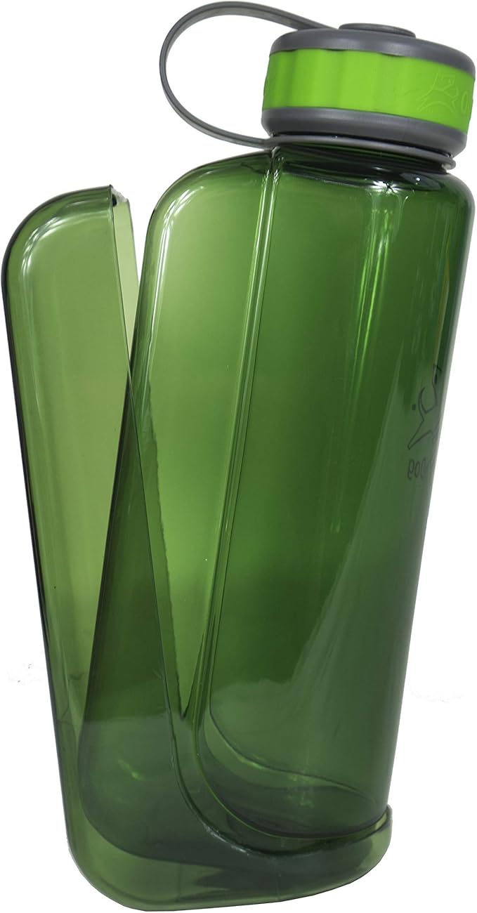 OllyDog OllyBottle | Tritan Dog Water Bottle with Detachable Bowl | BPA Free Leakproof Pet Dispenser | Hiking Travel (1L, Grass)