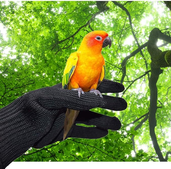 alfyng Bird Training Anti-Bite Gloves, Small Animal Handling Gloves, Chewing Protective Gloves for Small Animal Pet Squirrels Hamster Parrotlets Cockatiels Finch Macaw (1 Pair)