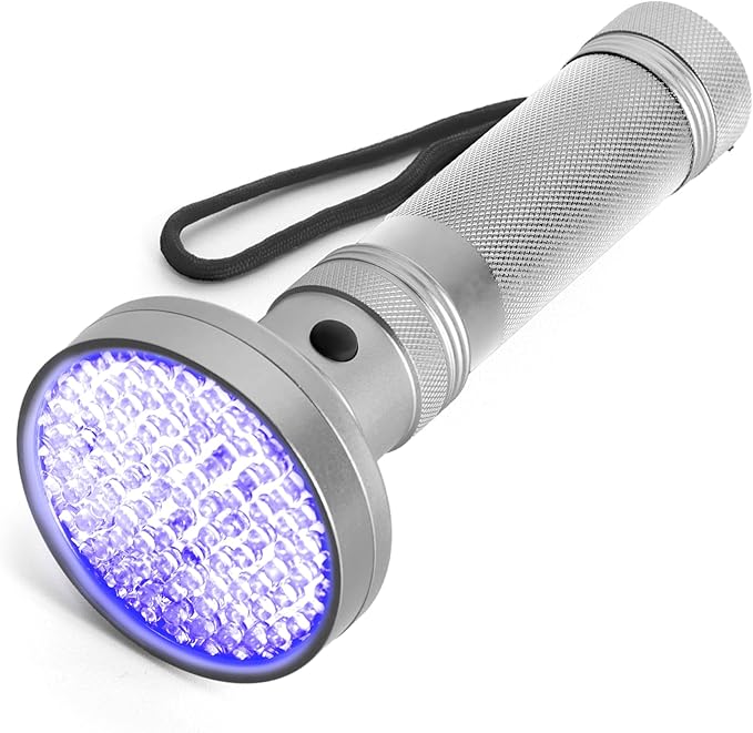 100 LED 395nm UV Flashlight Black Light, Portable Ultraviolet Torch for Pet Urine Detection, Stains, Scorpions, and Bed Bugs – High Power UV Lamp (Batteries Not Included)