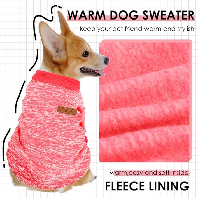 1 Pc Dog Sweaters for Small Dogs Girl Boy Winter Fleece Clothes Warm Soft Dog Sweatshirt Outfit for Dogs Cats Pet Apparel