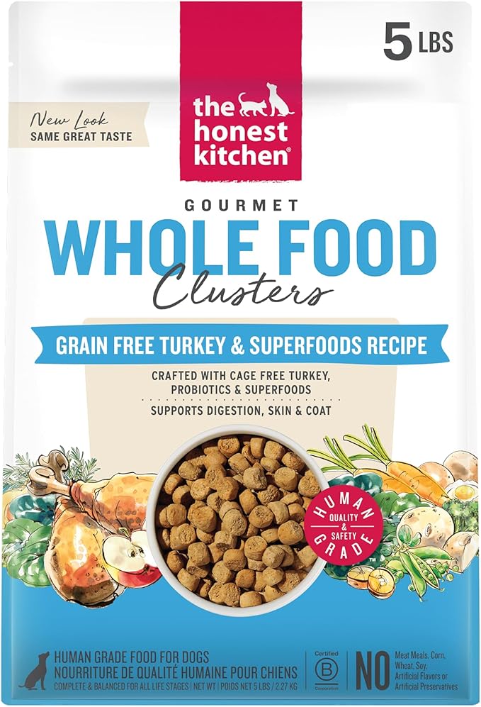 The Honest Kitchen Whole Food Clusters Human Grade Dry Dog Food - Grain Free Turkey 5 lbs