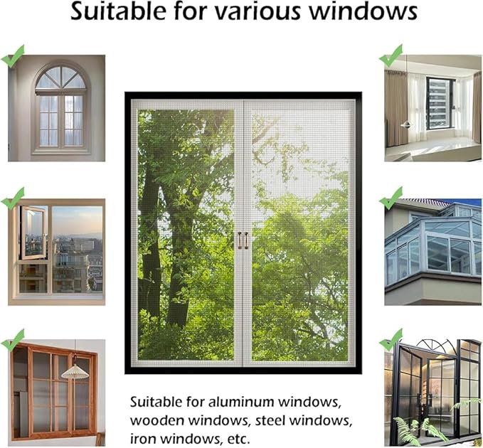 Cat Balcony Net Window Screen Mesh with Zipper Opening,Cat Safety Net Anti-Falling Netting for Balcony Window,Anti-Mosquito Insect Fly Screen Fiberglass Mesh (Black,39x39inch)