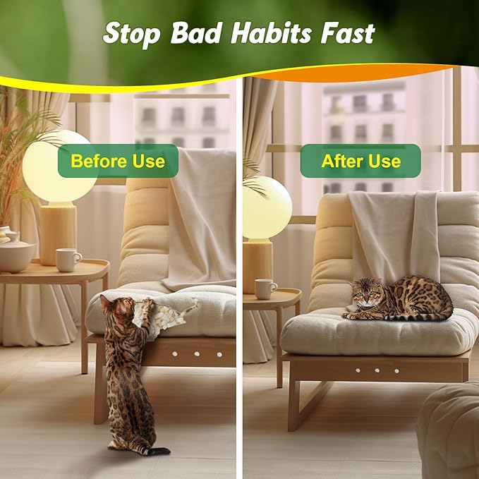 Cat Deterrent Spray - Natural & EffectiveIndoor & Outdoor Deterrent for FurnitureProtection, Stop Cat Destruction Anti-ScratchFormula Training Aid for Cats
