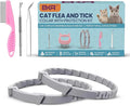 Cat Flea and Tick Collar 8-Month Protection Natural Flea Collar for Cats & Kittens with Flea Comb, Shell Comb, Tick Tweezers & Tick Removal Tool | 5-in-1 Cat Flea Collar & Protection Kit Set