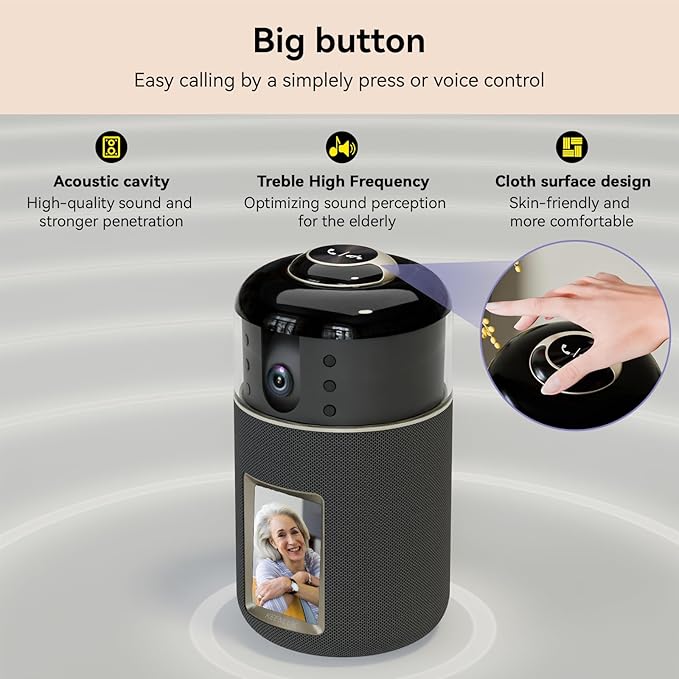 Home Security Camera with 3.5" Screen Camera for Elderly, Baby and Pets, Two Way Function for Elderly, 1080P Dog Camera with Motion Detection