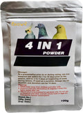 4 in 1 Powder Medicine for Pigeons, Canary, Finches, Parakeet, Cockatiels, Parrots, Cage Small Birds, & Aviary Birds