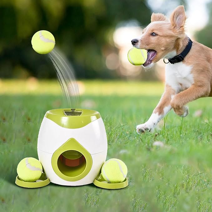 Automatic Ball Launcher for Dogs, Tennis Balls Launchers for Dogs, Interactive Dog Toys Tennis Balls Launcher for Small Dogs, Dog Fetch Ball Thrower for Indoor/Outdoor Playing (A)