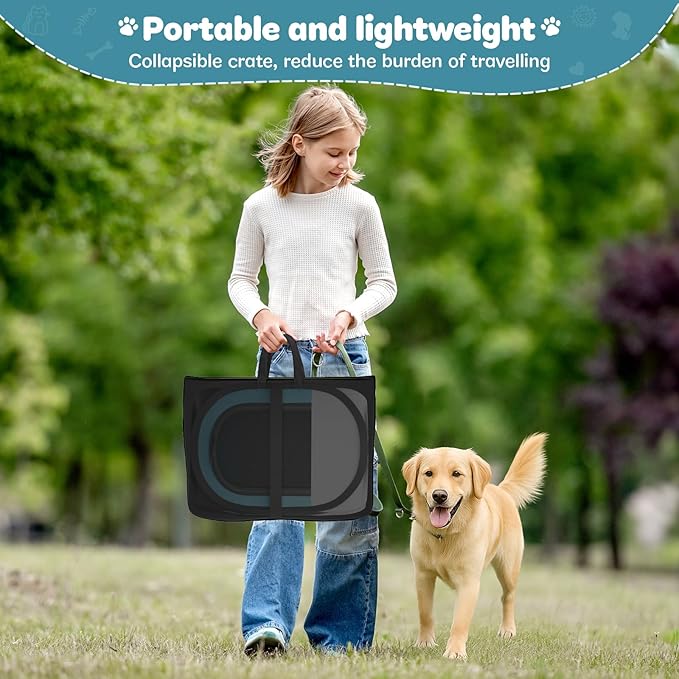 Foldable Puppy Playpen Indoor for Cat - Portable Cats Dogs Kennel Pop Up Cat Playpen for Small Pets Kitten Outdoor with Carrying Case
