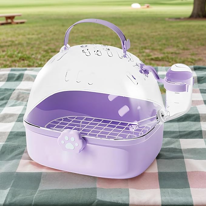 Bird Carrier Cage - PVC Travel Hamster Cage with Water Bottle,Breathable Pet Bird Carrying Accessory for Cockatiels Chinchillas Lovebirds Budgies Conures Parakeet Hedgehog Sparrow