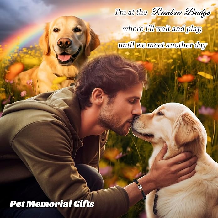 Dog Memorial Gifts for Loss of Dog, Pet Memorial Gift for Dogs, Bracelet for Women Men Who Loss of Beloved Dogs Cat Furry Friend