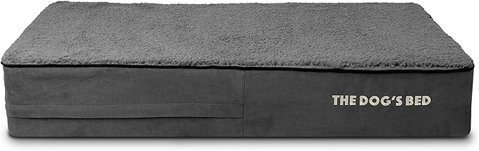 The Dog’s Bed Orthopedic Memory Foam Dog Bed Mattress, Plush Fabric, Grey Plush, Large, 6-Inch