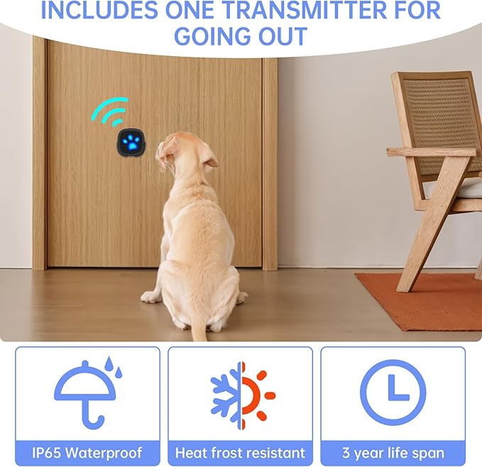 Dog Door Bell for Potty Training, Wireless Dog Doorbell Ring to Go Outside, IP65 Waterproof Touch Button, 50 Melodies & 1000 Feet Range