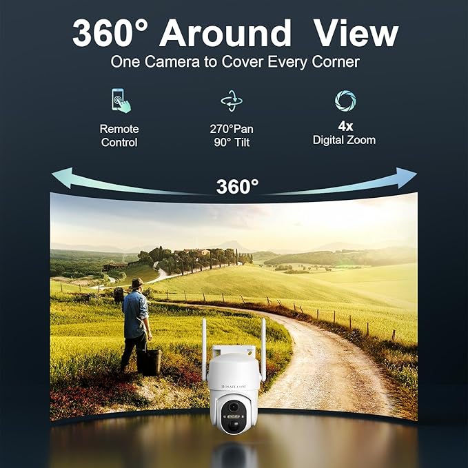 4G LTE Cellular Solar Security Camera Wireless Outdoor, No WiFi Security Camera, 64GB SD Card (2X Storage Than 32G), Off Grid 2K Color Night Vision, PIR Motion Sensor, Built-in SIM Card for Barn Farm