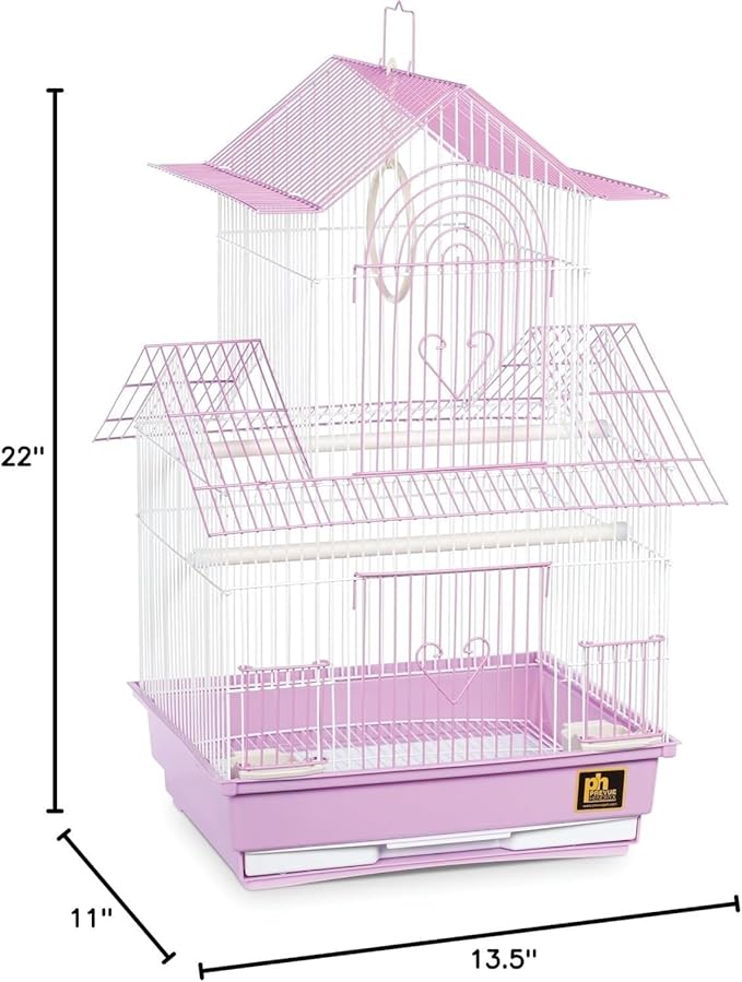 Bird Cage Spacious & Durable - Natural Wood Accents - Comfortable Habitat for Parakeets & Canaries