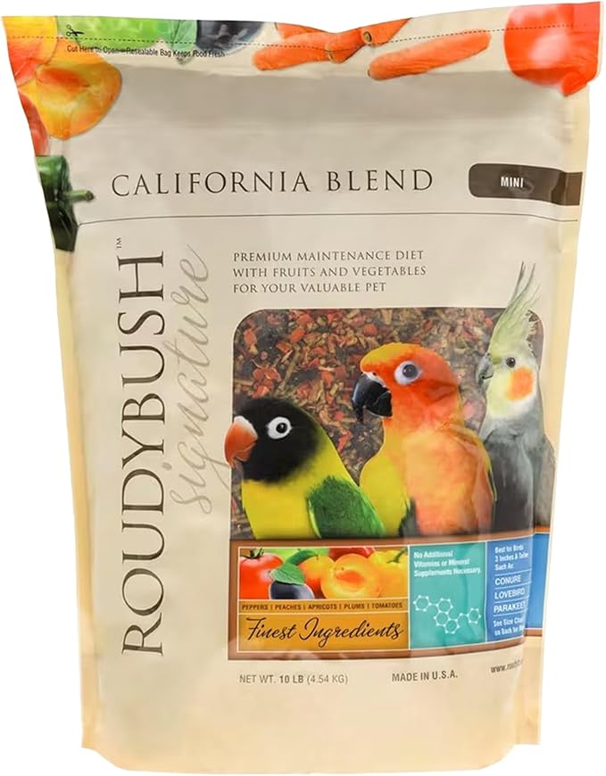RoudyBush California Blend Bird Food, Mini, 10-Pound (210MICB), B113