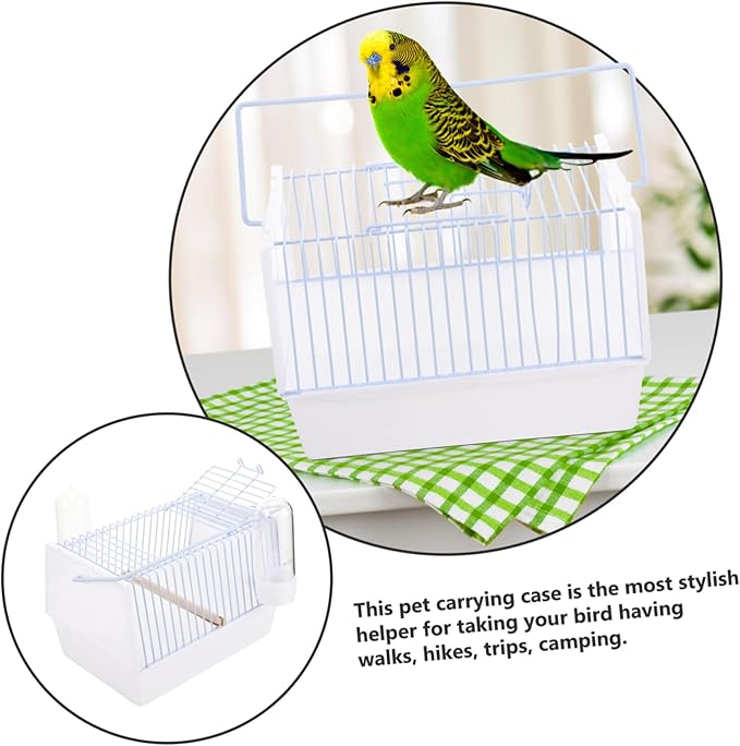 Happyyami 1set Portable Bird Carrier Cage for Pets Lightweight Travel Cage for Parrots Cockatiels Budgies Design for Ample Ventilation for Outdoor Adventures