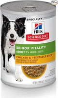 Hill's Science Diet Adult 7+ Senior Vitality Wet Dog Food, Chicken & Vegetable Stew, 12.5 oz. Cans, 12-Pack