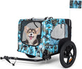Collapsible Pet Bike Trailer, Portable Dog Bicycle Trailer with Enhanced Safety Design, Weatherproof & Ventilated Pet Carrier for Small to Medium Pets Up to 66 lbs (Blue)
