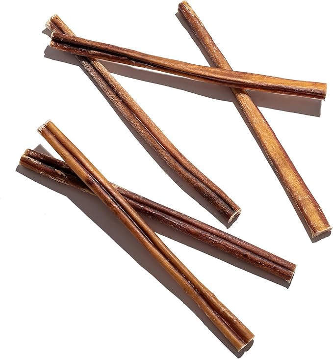 Wild Wolf 12-inch Angus Bully Sticks (8oz./~5 Sticks) Healthy, All-Natural, Long-Lasting Dog Chew Bones - Low Odor - Mixed Thickness - Lab-Tested, Hand-Inspected and Packed with Love in The USA