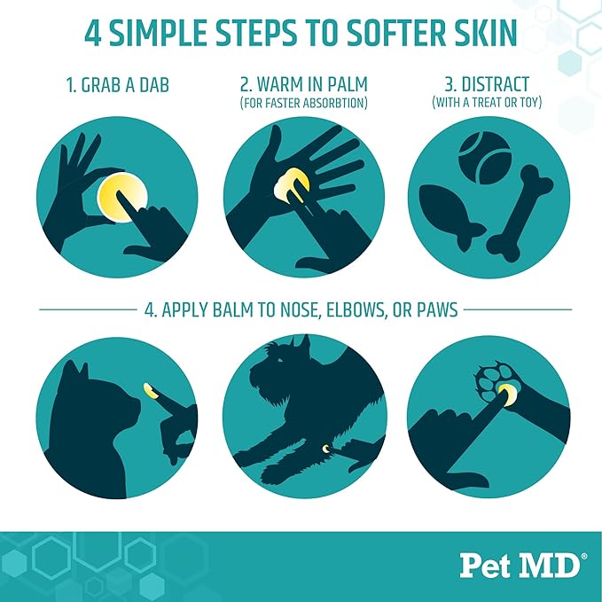 Pet MD Soothing Balm - Cat & Dog Paw Pad Balm - Elbow and Dog Nose Balm for Dry Nose - with Shea Butter, Beeswax, and Coconut Oil for Dogs - Fragrance Free and Safe to Lick - Made in USA
