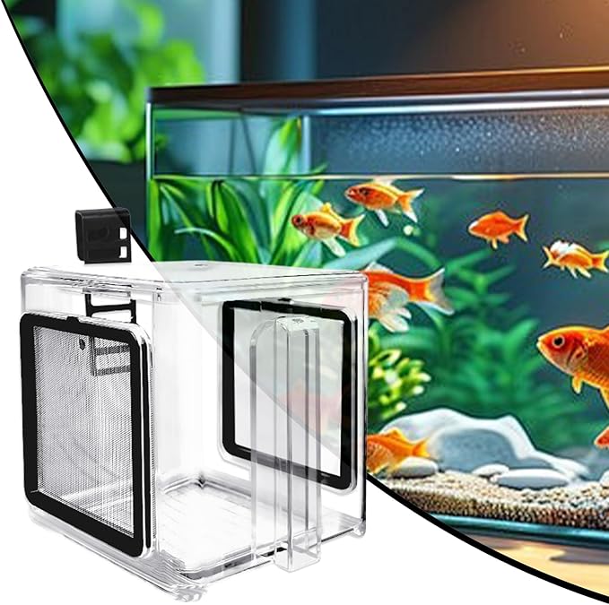 Aquarium Nursery Cage, Water Tank Breeding Container, Fish Separation Tray, Hatchery Incubator Accessory, Shrimp and Guppy Grow Box, Saltwater Isolation Basket for Small Fish and Crustaceans